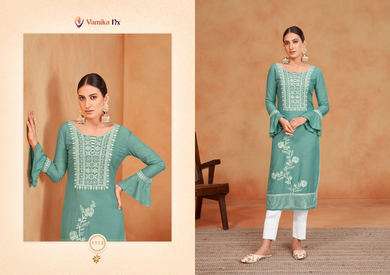 Vamika Nx Rooh Vol 3 Rayon Viscose Stylish Party Wear Kurtis With Bottom