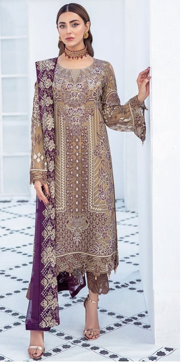 Fepic Rosemeen 90021 Fox Georgette Embroidered Pakistani Style Designer Wedding Wear Salwar Suits