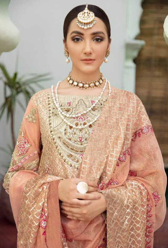 Fepic Rosemeen C 1155 Fox Georgette Pakistani Style Embroidered Wedding Wear Sharara Suits