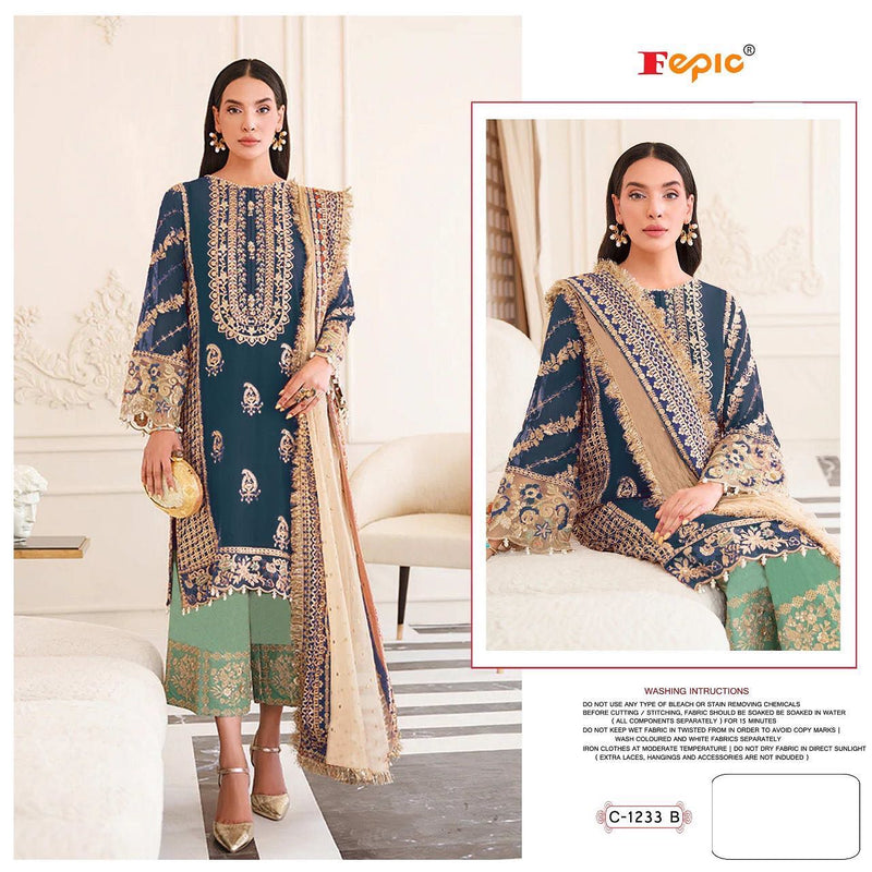 Fepic Rosemeen C 1233 B Georgette With Heavy Embroidery Work Stylish Designer Beautiful Wedding Look Fancy Salwar Kameez