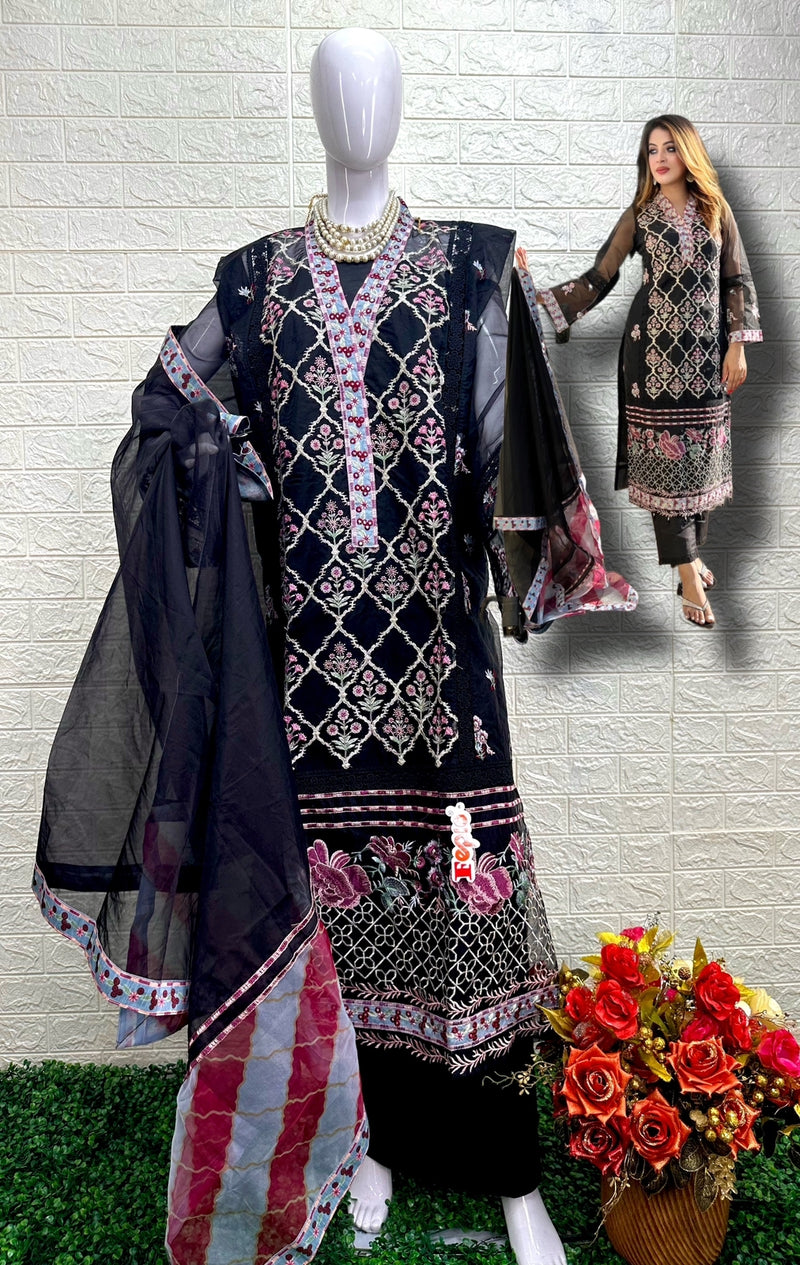 Fepic Rosemeen C 1520 Organza With Heavy Embroidery Work Stylish Designer Party Wear Salwar Kameez