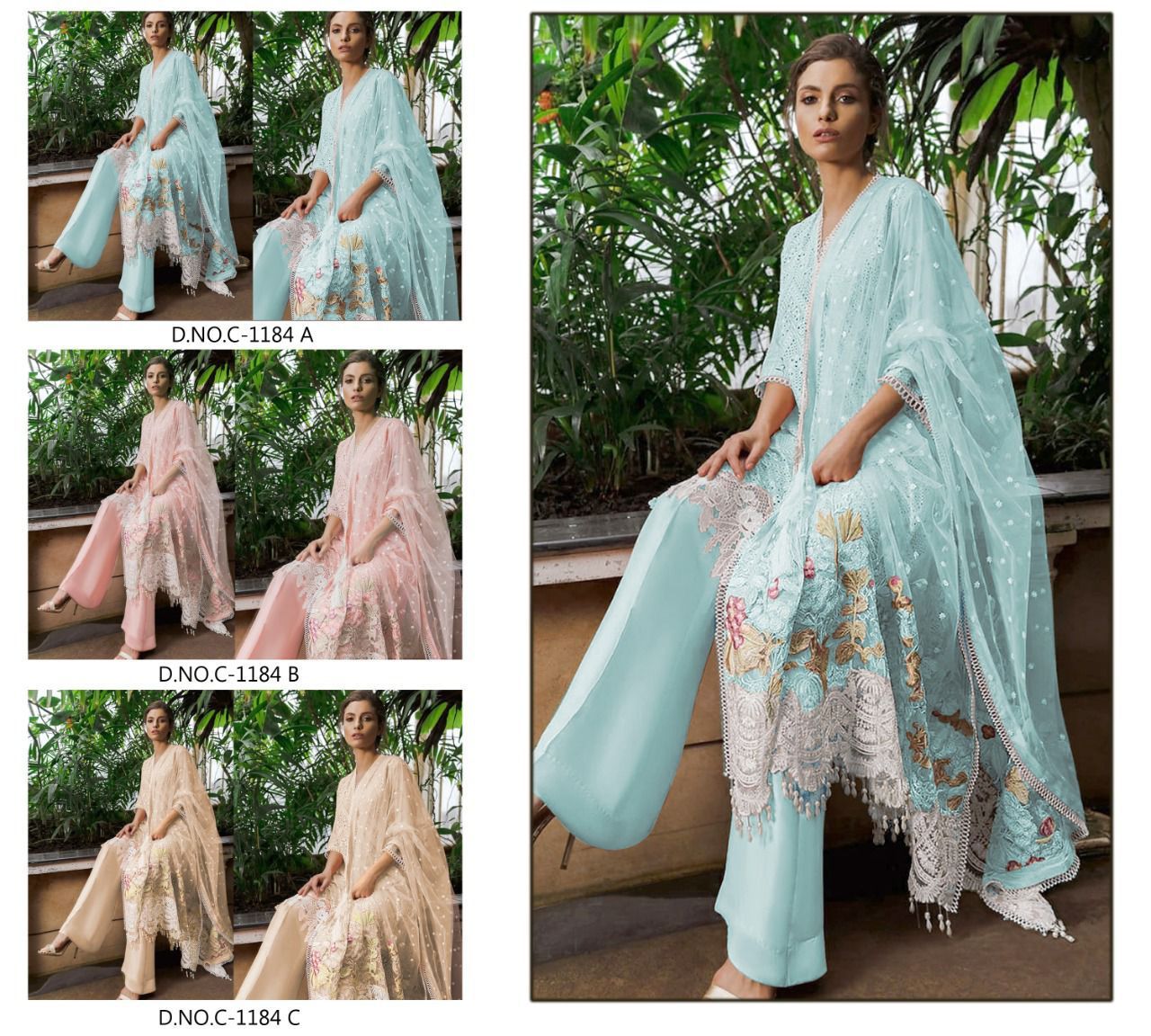 Fepic Rosemeen Chikankari Georgette Designer Party Wear Salwar Suits With Ellegant Look