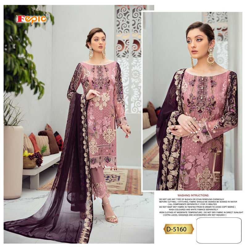 Fepic Rosemeen D 5160 Fox Georgette Pakistani Style Embroidered Party Wear Salwar Suits