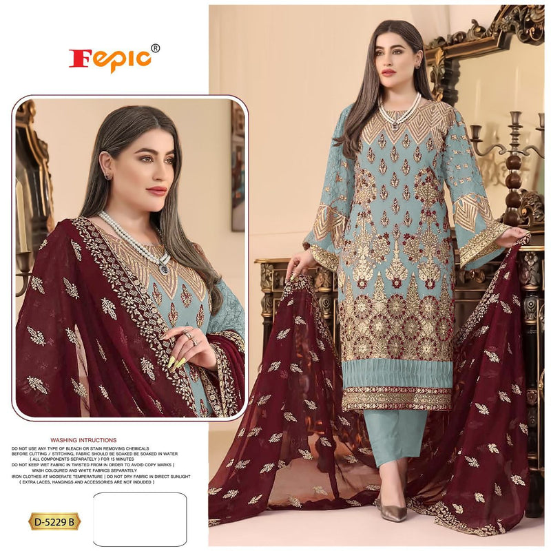 Fepic Rosemeen Dno 5225 B Georgette With Heavy Beautiful Embroidery Work Stylish Designer Pakistani Salwar Kameez