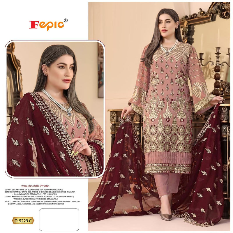 Fepic Rosemeen Dno 5225 C Georgette With Heavy Beautiful Embroidery Work Stylish Designer Pakistani Salwar Kameez