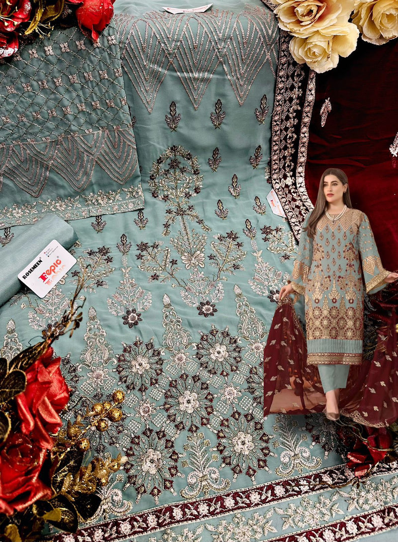 Fepic Rosemeen Dno 5225 B Georgette With Heavy Beautiful Embroidery Work Stylish Designer Pakistani Salwar Kameez