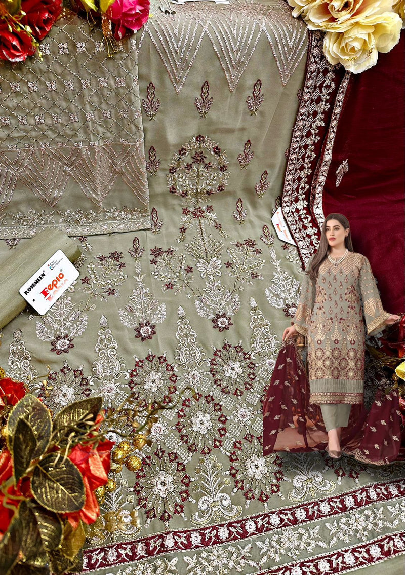 Fepic Rosemeen Dno 5225 D Georgette With Heavy Beautiful Embroidery Work Stylish Designer Pakistani Salwar Kameez