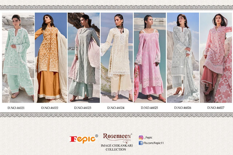 Fepic Rosemeen Image Chikankari Collection Fox Georgette Pakistani Style Party Wear Salwar Suits