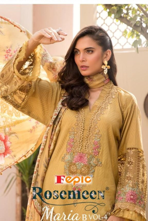 Fepic Rosemeen Maria B Vol 4 Cotton Pakistani Style Embroidered Party Wear Salwar Suits