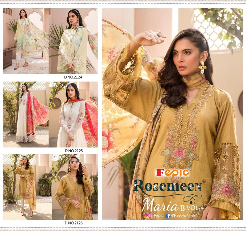 Fepic Rosemeen Maria B Vol 4 Cotton Pakistani Style Embroidered Party Wear Salwar Suits