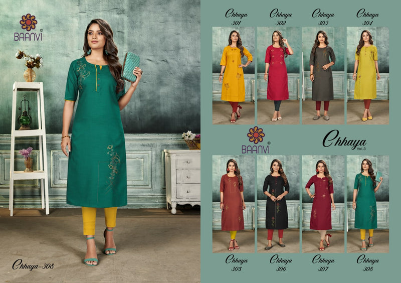 R Studio Launch Chhaya Vol 3 Cotton With Embroidery Work Fancy Long Straight Kurtis