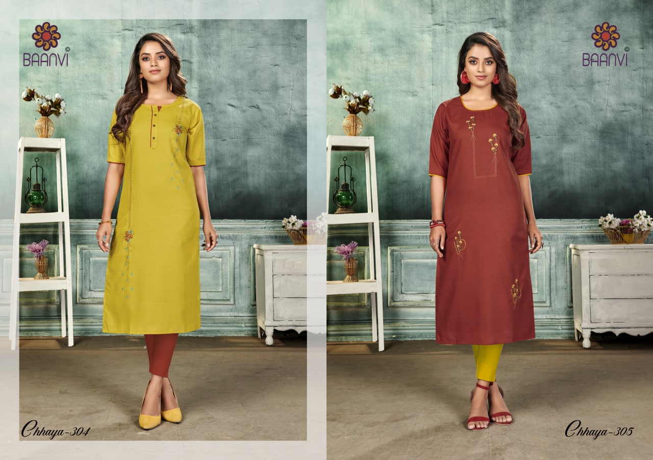 R Studio Launch Chhaya Vol 3 Cotton With Embroidery Work Fancy Long Straight Kurtis