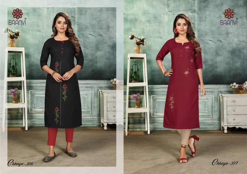 R Studio Launch Chhaya Vol 3 Cotton With Embroidery Work Fancy Long Straight Kurtis