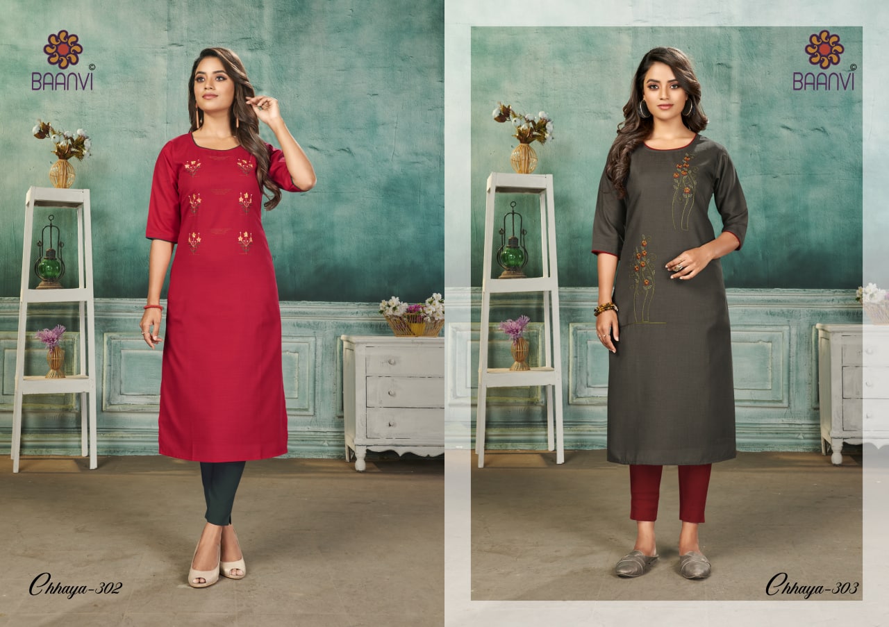 R Studio Launch Chhaya Vol 3 Cotton With Embroidery Work Fancy Long Straight Kurtis