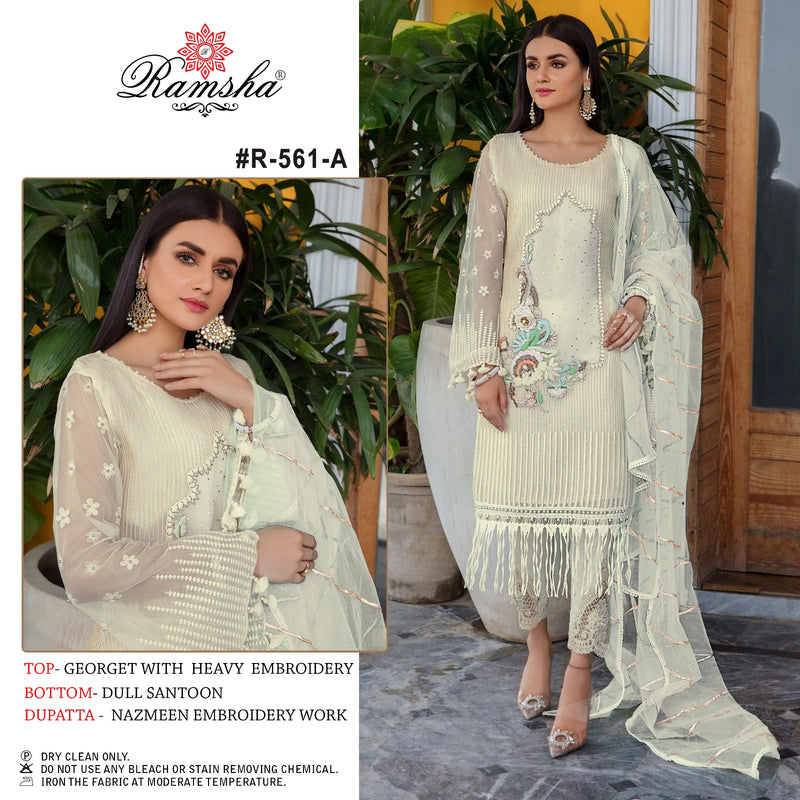 Ramsha Suit R 561 Nx Georgette Embroidered Designer Salwar Suit