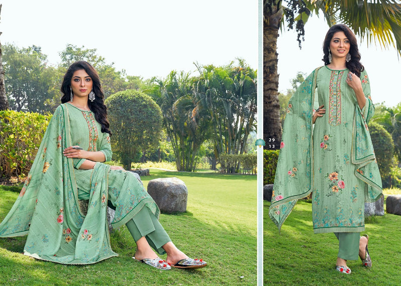 Rangoon Flower Valley Pure Heavy Muslin Embroidery Work Kurti Wear