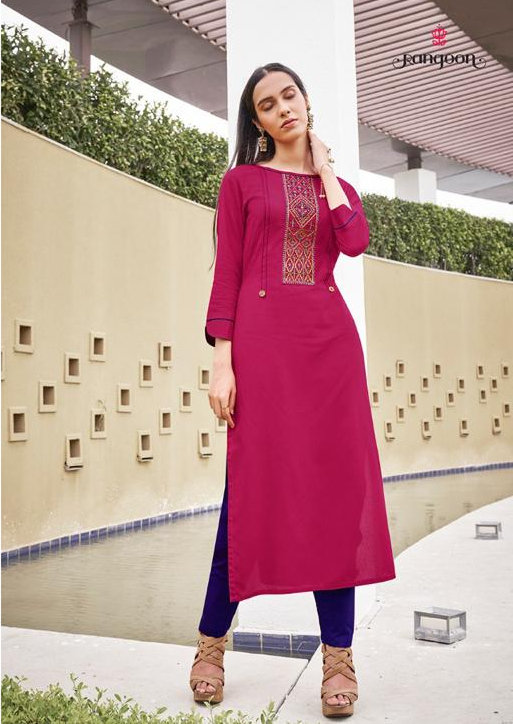 Rangoon Park Vol 3 Rayon With Value Addition Work Kurti