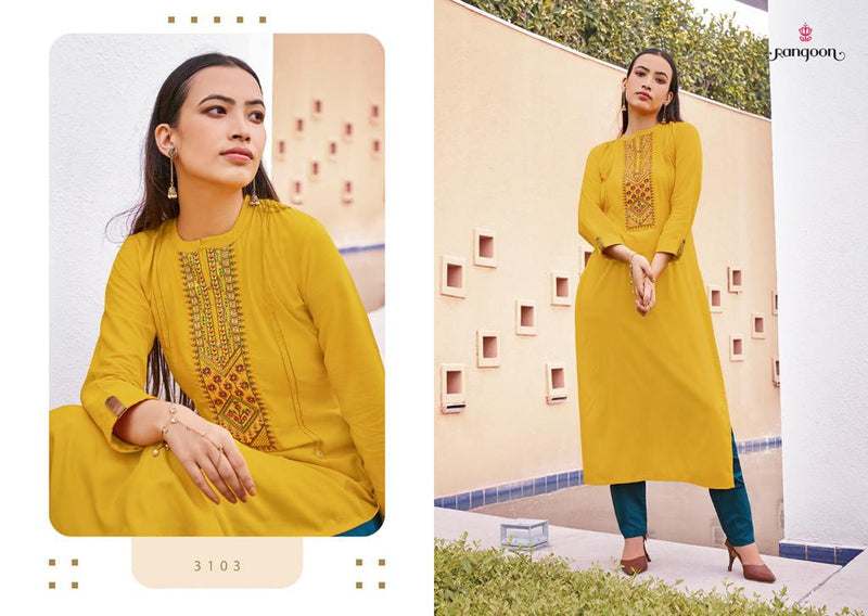 Rangoon Park Vol 3 Rayon With Value Addition Work Kurti