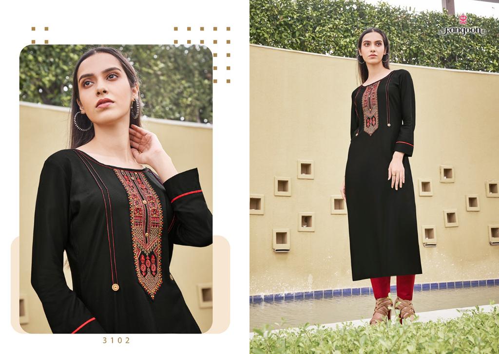 Rangoon Park Vol 3 Rayon With Value Addition Work Kurti