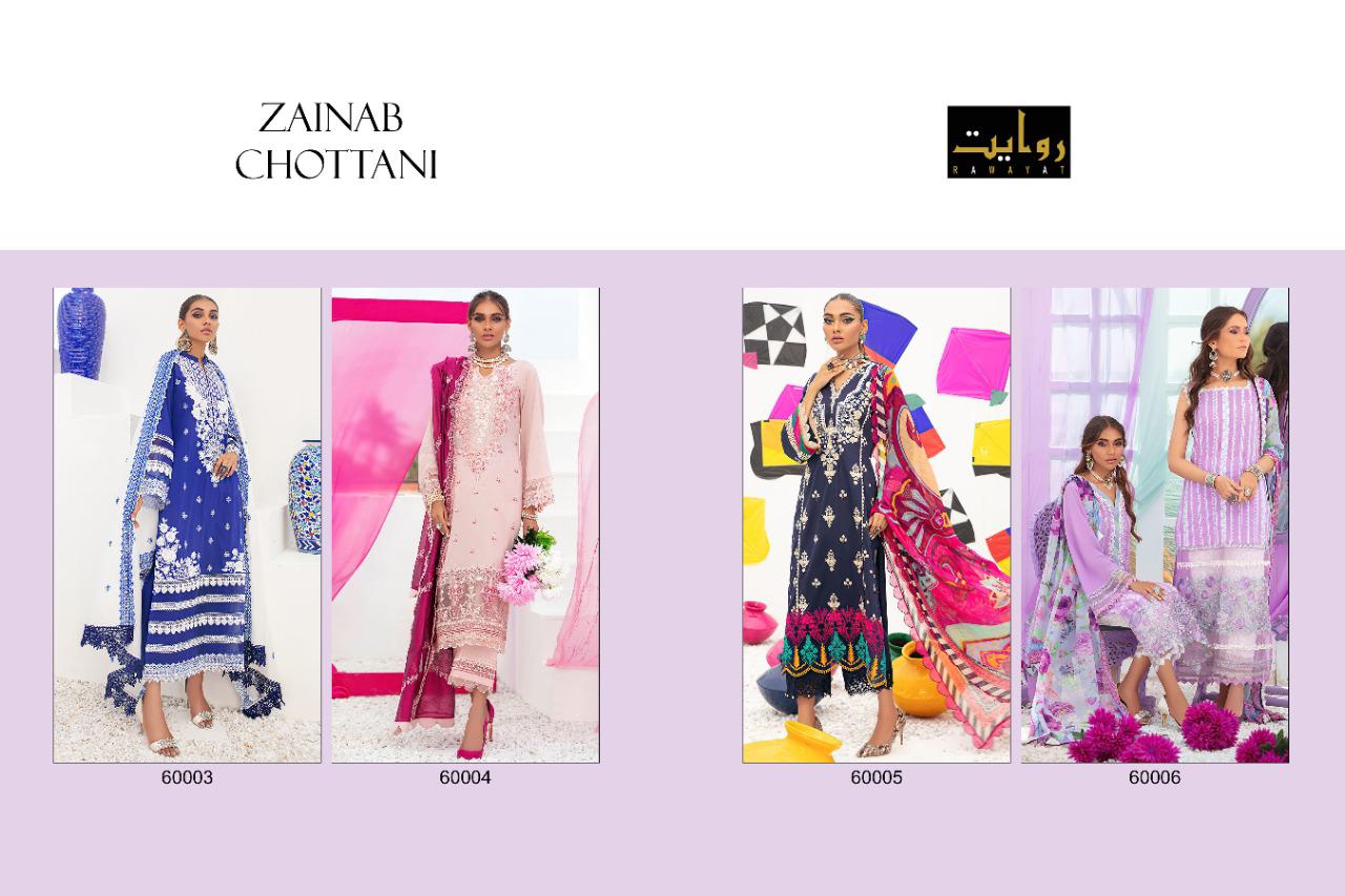 Rawayat Fashion Presents By Zainab Chottani Pure Cotton With Embroidery Work Party Wear Salwar Kameez