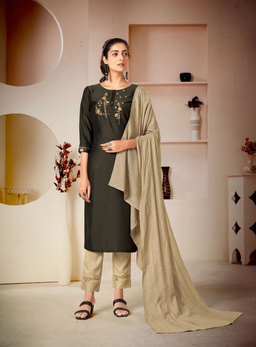 Rijiya Trends Mascara Chinon Silk Fancy Designer Kurti