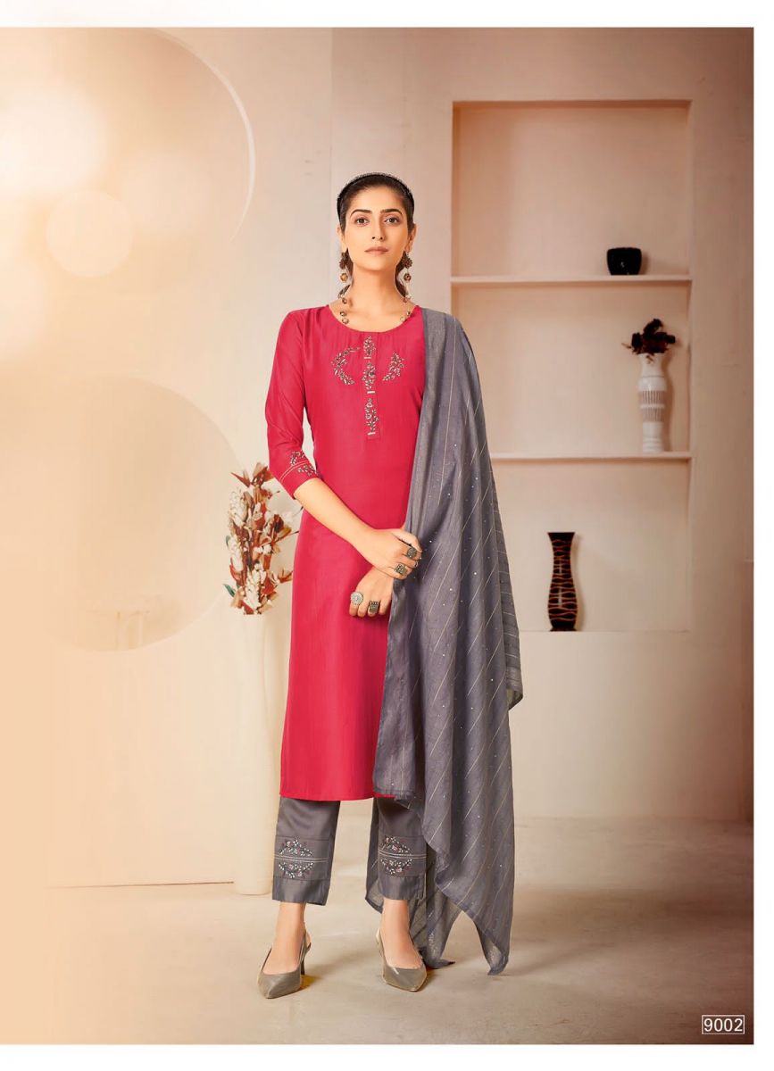 Rijiya Trends Mascara Chinon Silk Fancy Designer Kurti