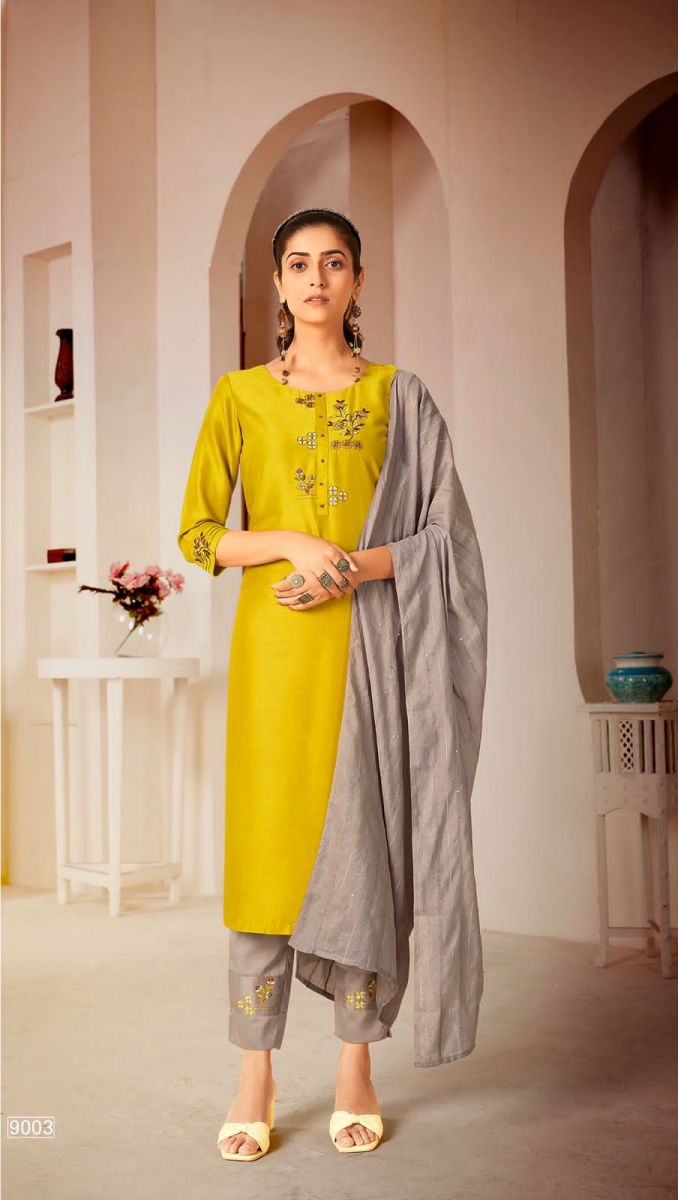 Rijiya Trends Mascara Chinon Silk Fancy Designer Kurti