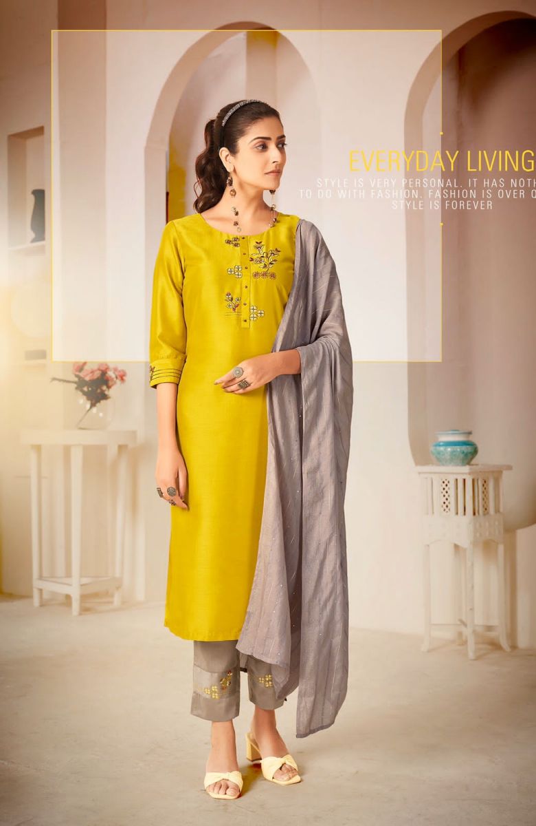 Rijiya Trends Mascara Chinon Silk Fancy Designer Kurti