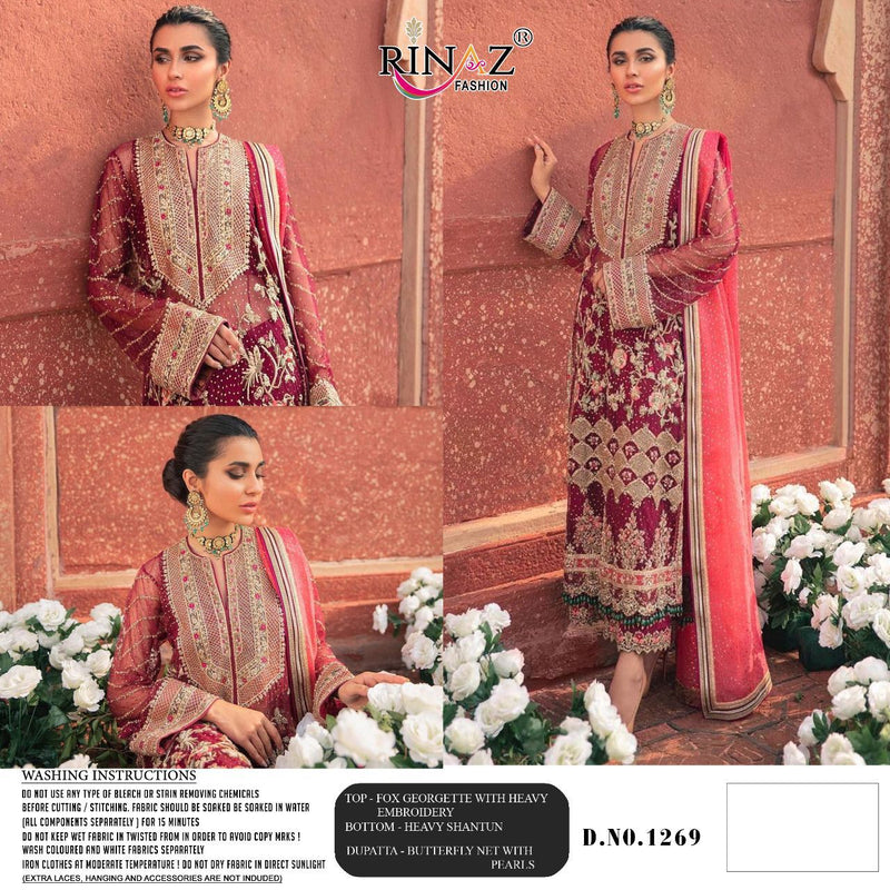 Rinaz Fashion Block Buster Vol 18 Fox Georgette Heavy Embroidered Work Pakistani Suit