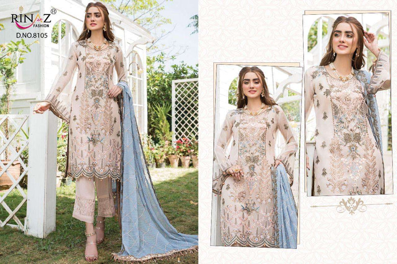 Rinaz Fashion Maryam's Gold Vol 12 Faux Georgette Embroidered Pakistani Suit