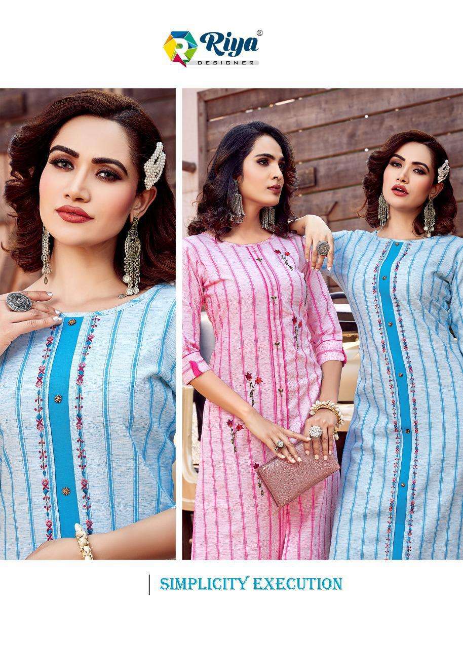 Riya Designer Launch Lime Light Vol 3 Cotton Linen With Hand Work Exclusive Fancy Kurtis