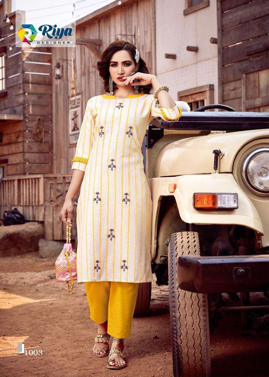 Riya Designer Launch Lime Light Vol 3 Cotton Linen With Hand Work Exclusive Fancy Kurtis