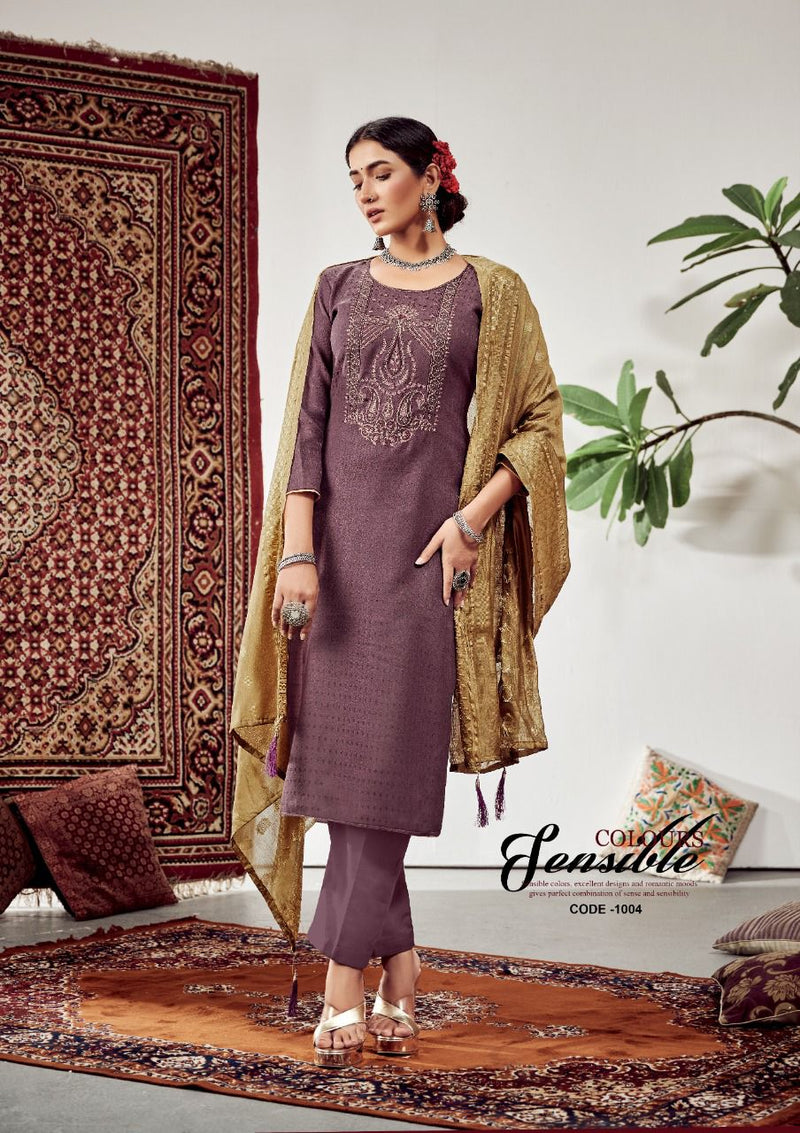 Roli Moli Lahja pashmina Jacquard Exclusive Embroidery Approx Suit