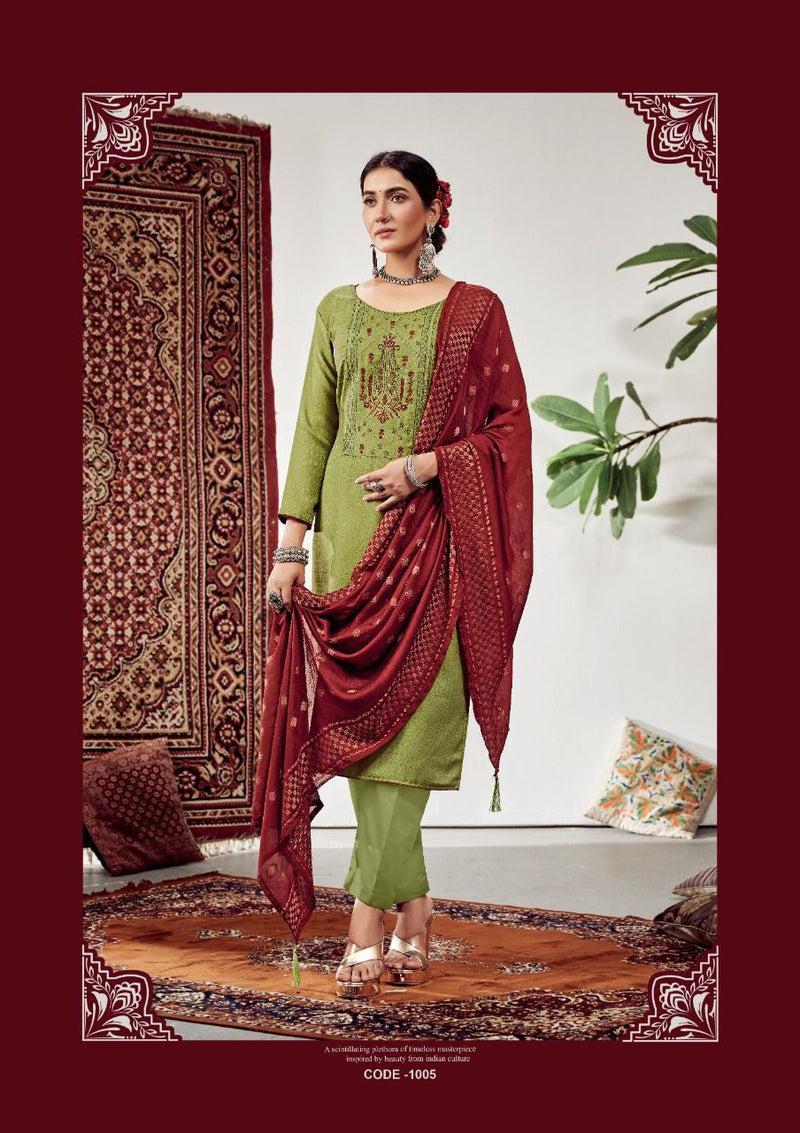 Roli Moli Lahja pashmina Jacquard Exclusive Embroidery Approx Suit