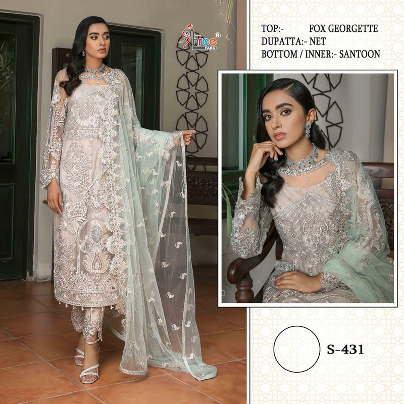 Shree Fab S 430 & S 431 Fox Georgette Designer Pakistani Style Party Wear Salwar Suits