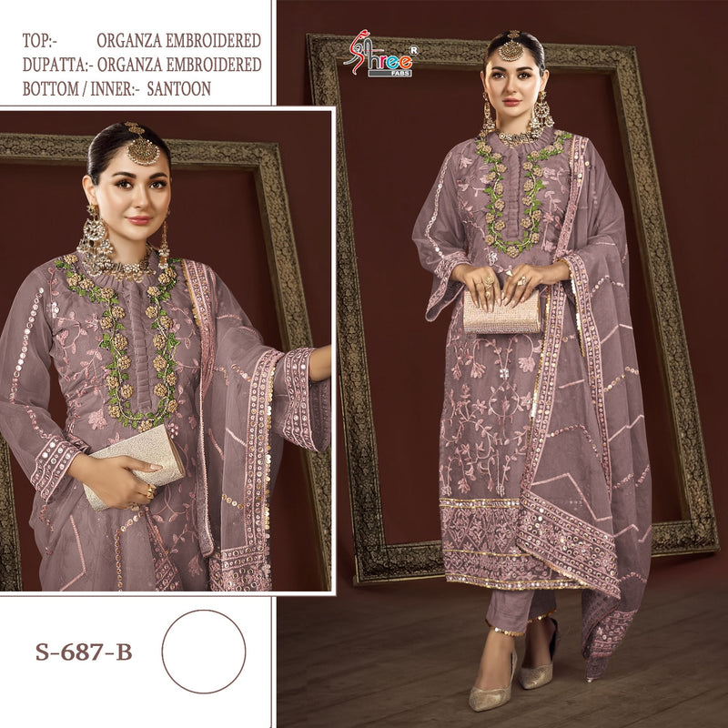 Shree Fabs Dno S 687 Organza With Heavy Fancy Embroidery Work Stylish Designer Party Wear Fancy Salwar Kameez