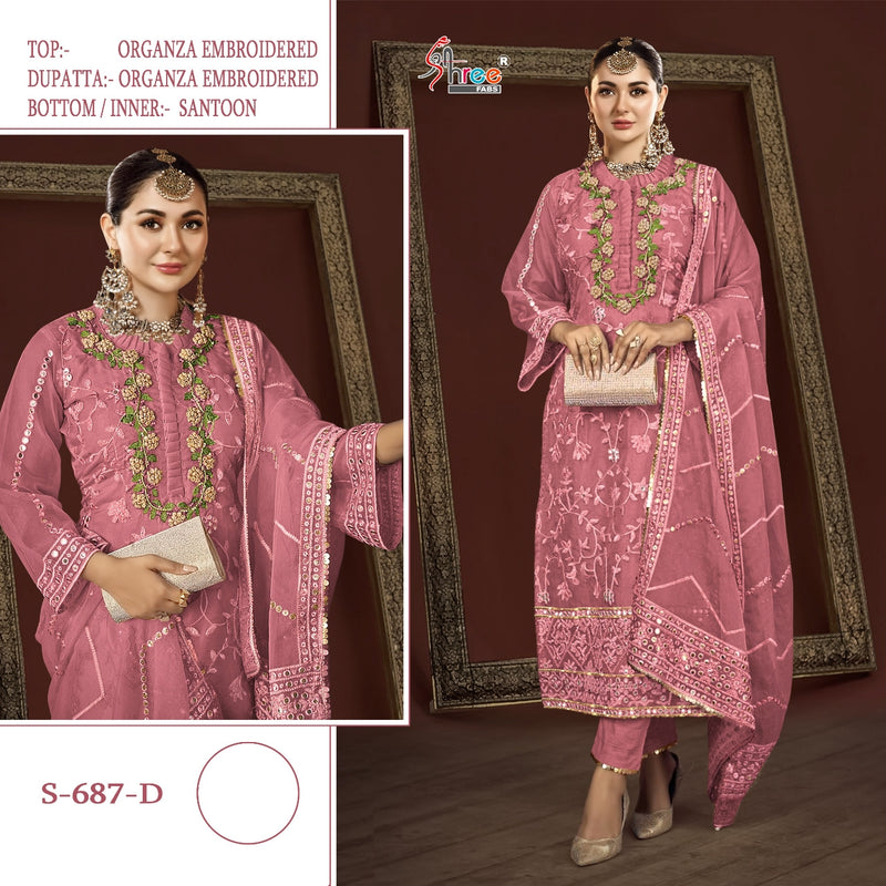 Shree Fabs Dno S 687 Organza With Heavy Fancy Embroidery Work Stylish Designer Party Wear Fancy Salwar Kameez