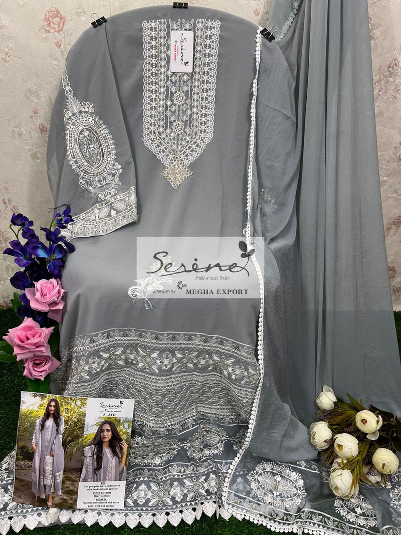 Serine S 84 Georgette With Beautiful Heavy Embroidery Work Stylish Designer Party Wear Salwar Kameez