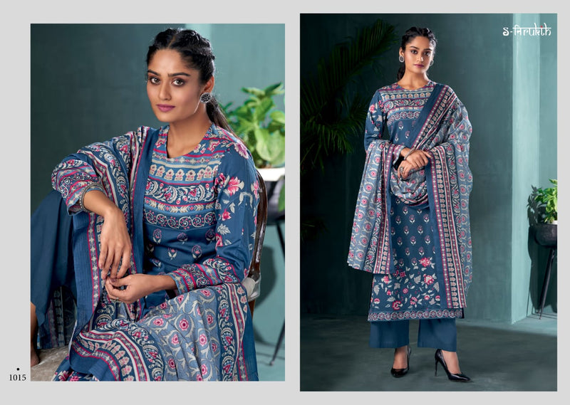 S-Nirukth Nazakat Cotton Satin Print With Mirror Work Salwar Kameez