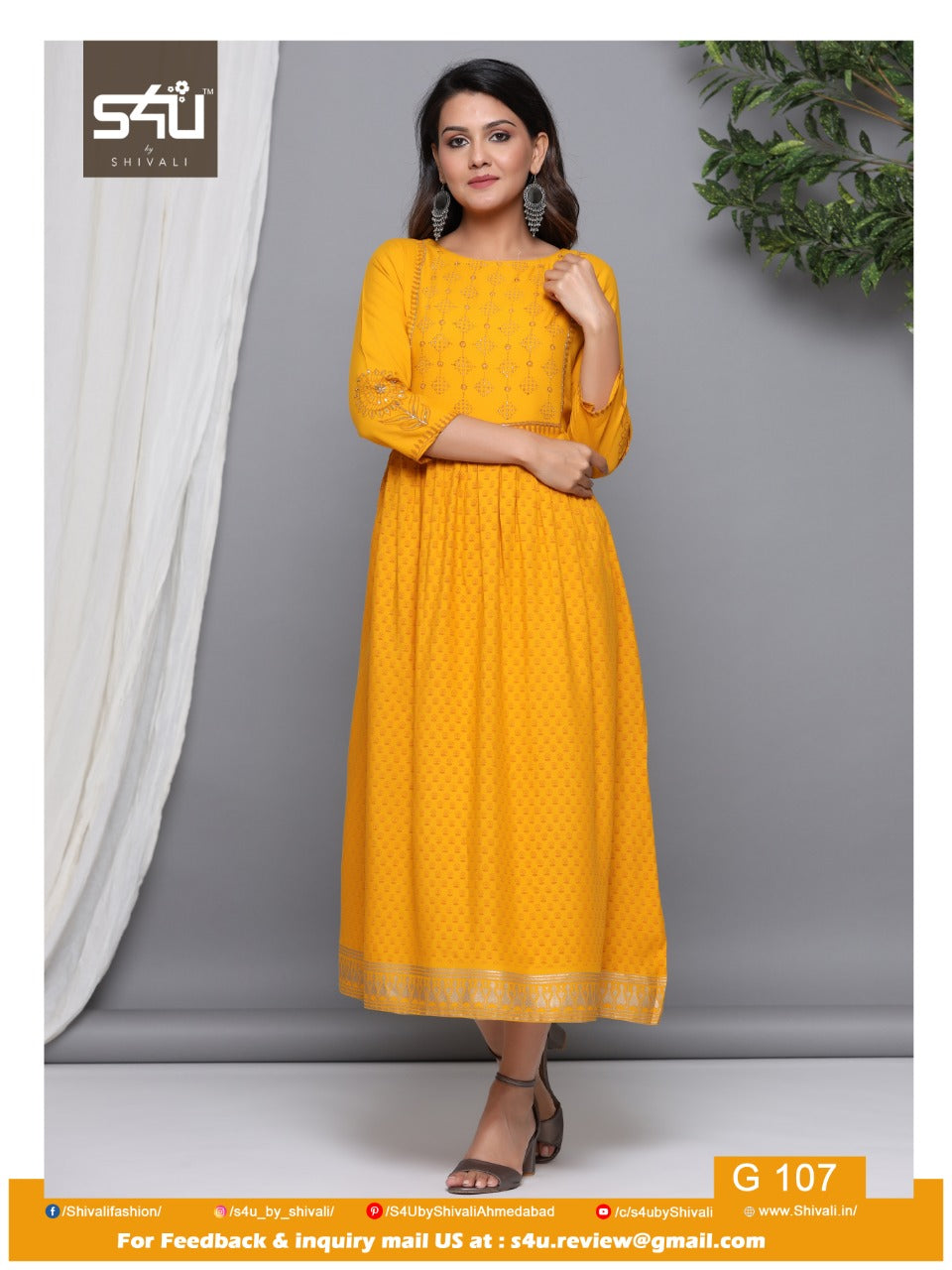 S4u Shivali Gold Vol 4 Fancy Festival Wear Style Kurti