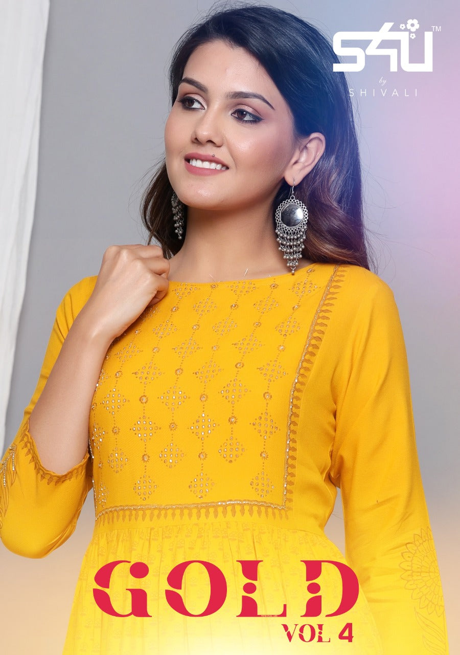 S4u Shivali Gold Vol 4 Fancy Festival Wear Style Kurti