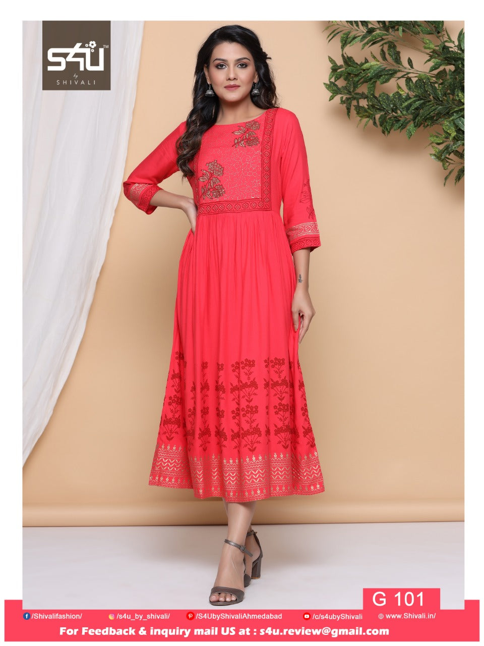 S4u Shivali Gold Vol 4 Fancy Festival Wear Style Kurti