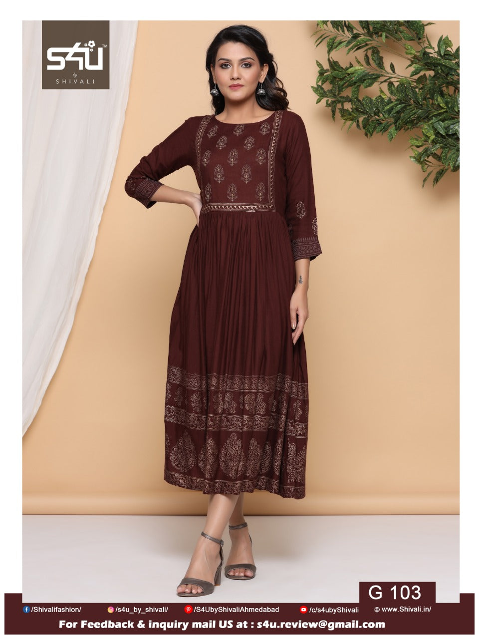 S4u Shivali Gold Vol 4 Fancy Festival Wear Style Kurti