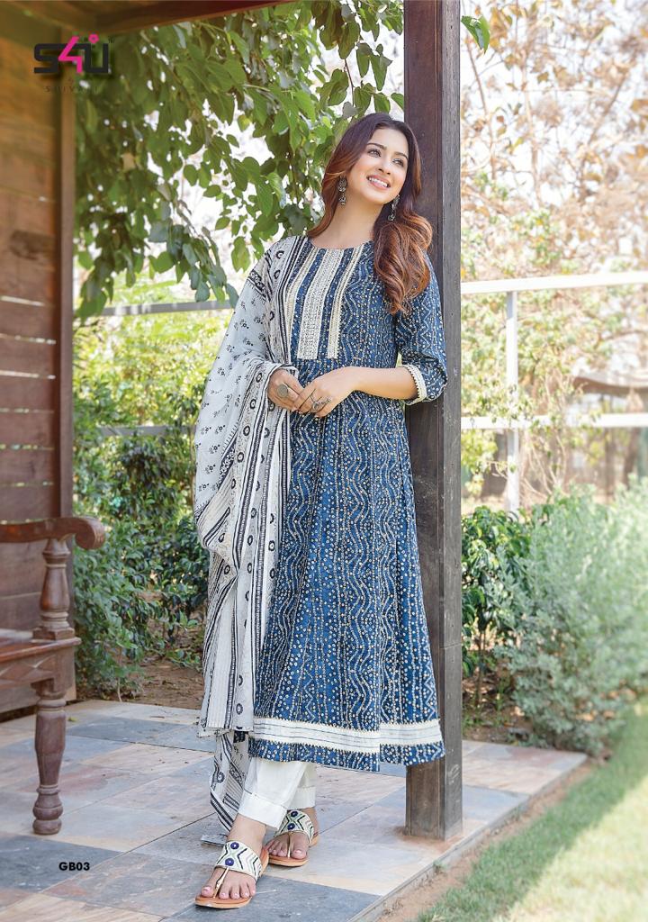 S4u Shivali Gulabo 2 Stylish Designer Anarkali Kurti With Pant And Dupatta Wear