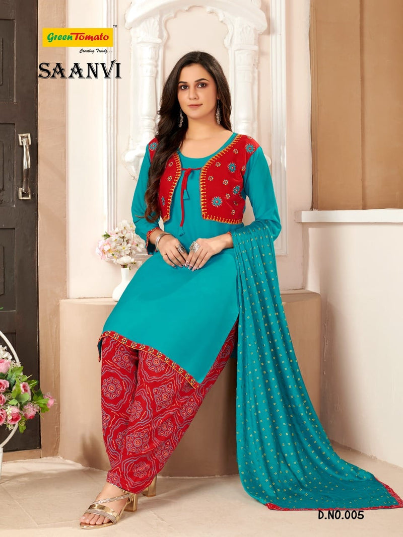 Green Tomato Saanvi Fancy Patiyala Style Ready Made Party Wear Salwar Suits