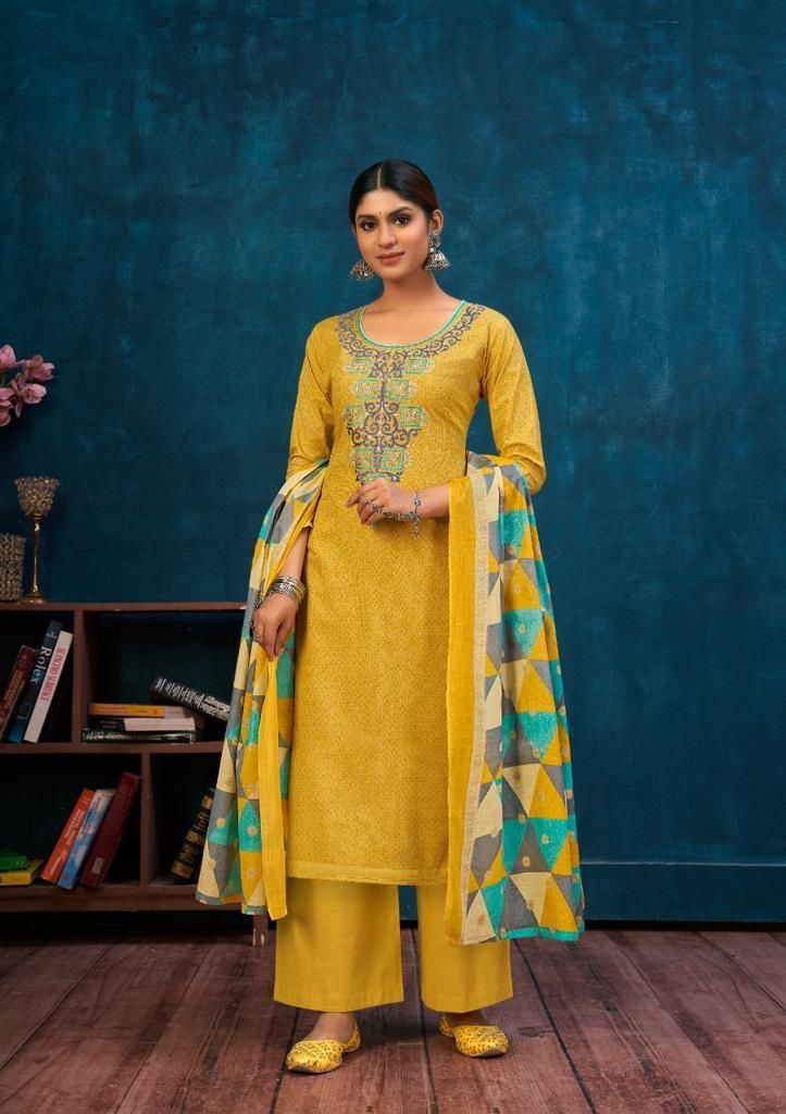 Yashika Trends Saanvi Cotton Fancy Printed Festive Wear Salwar Suits