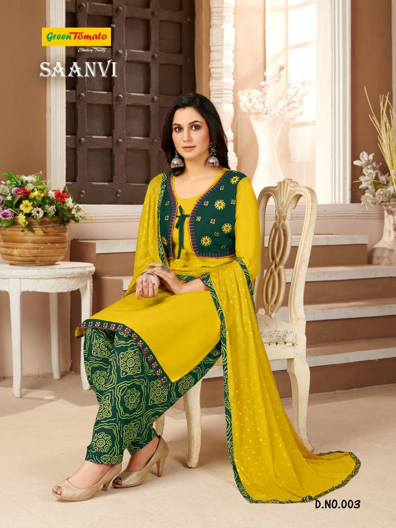 Green Tomato Saanvi Fancy Patiyala Style Ready Made Party Wear Salwar Suits