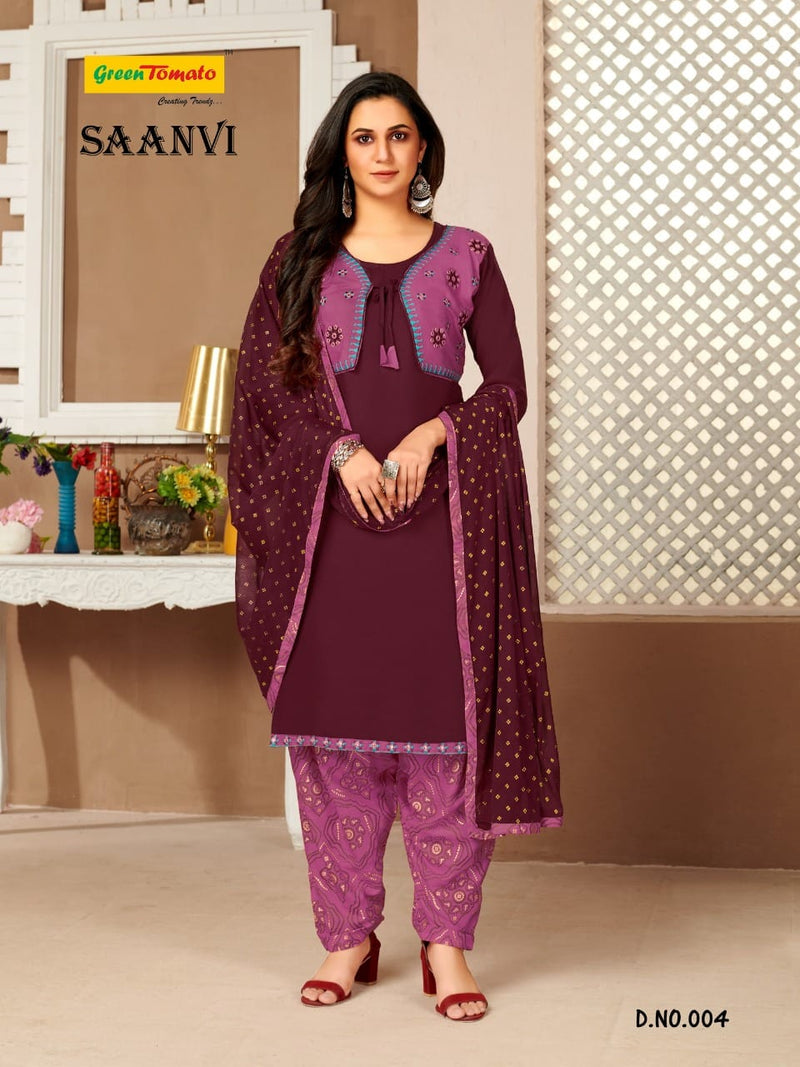 Green Tomato Saanvi Fancy Patiyala Style Ready Made Party Wear Salwar Suits