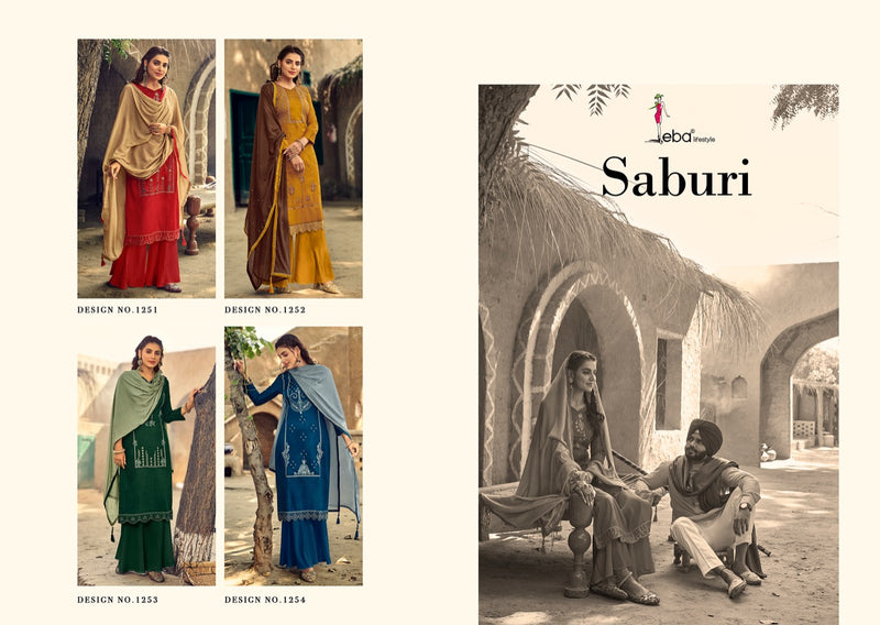 Eba Lifestyle Saburi Vol 1 Jam Cotton Embroidered Festive Wear Salwar Kameez