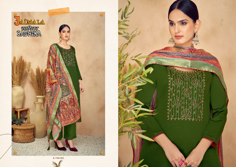 Alok Suit Sadhika Jam Cotton Dyed With Fancy Embroidery And Swarovski Diamond Work Stylish Salwar Kameez